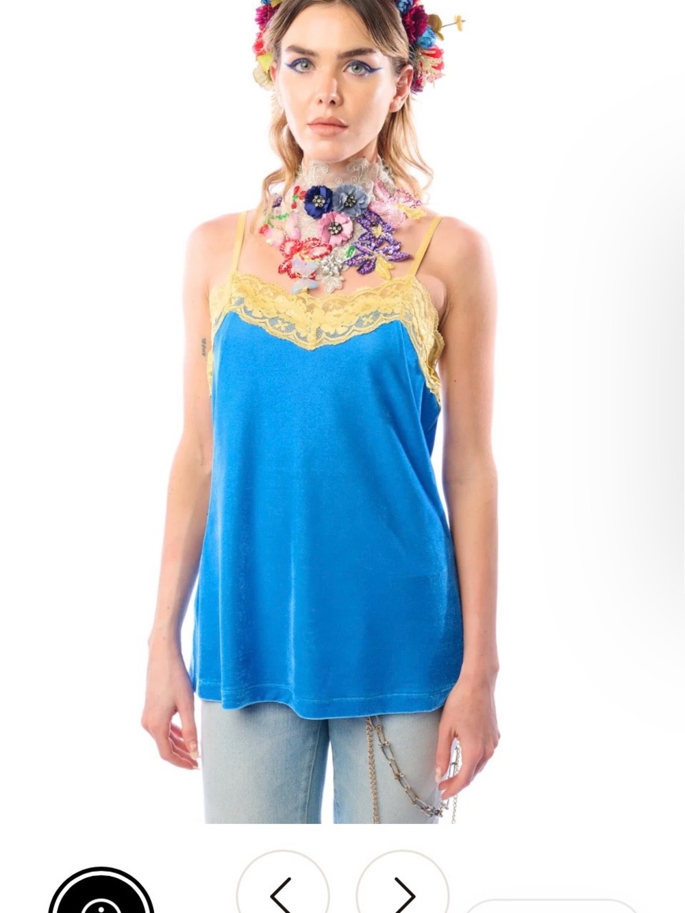 NWT 💕🌷Aratta Blue Camisole with Lace Trim Retail $98